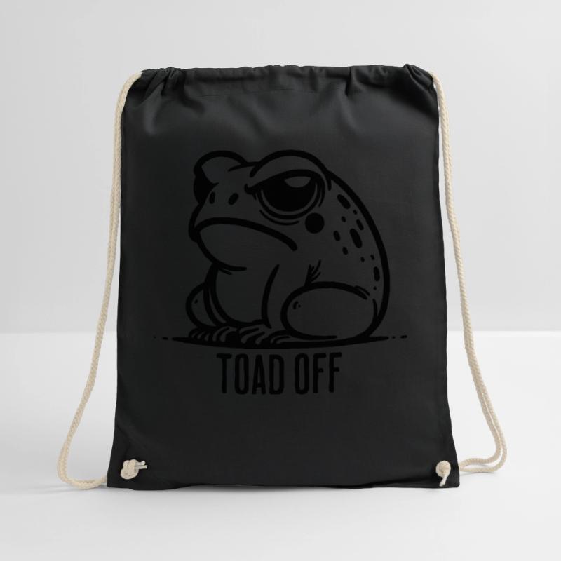 Vintage Frog Toad Meme Grumpy Frog Don't Toad Me Drawstring Bag