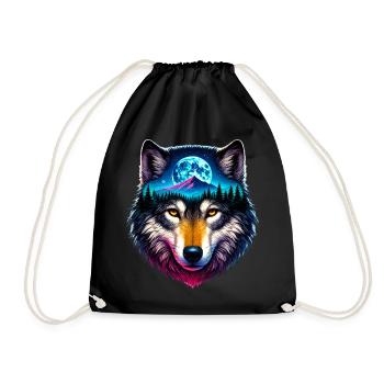Wolf - Turnbeutel - Schwarz - Vorne
