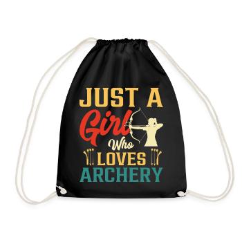 Just A Girl Who Loves Archery - Drawstring Bag - black - Front