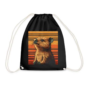 Quokka vintage - Drawstring Bag - black - Front