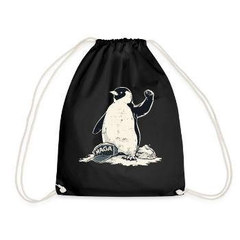 Resist Penguin Grunge Protest - Turnbeutel - Schwarz - Vorne