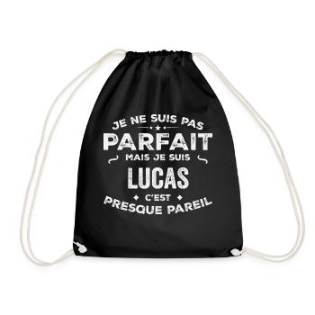 Lucas Ein Vorname, eine Geschichte, eine Persönlichkeit - Turnbeutel - Schwarz - Vorne