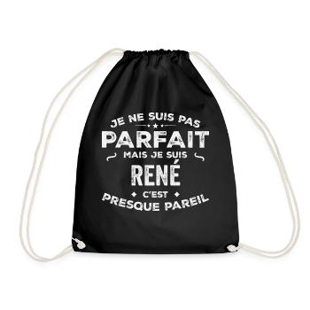 René A first name, a story, a personality - Drawstring Bag - black - Front