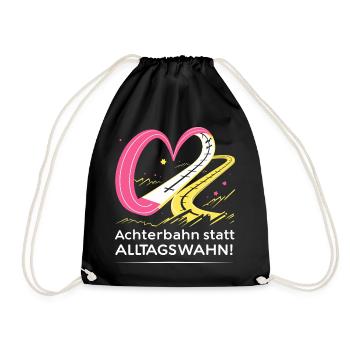 Roller coaster instead of everyday mania - Drawstring Bag - black - Front