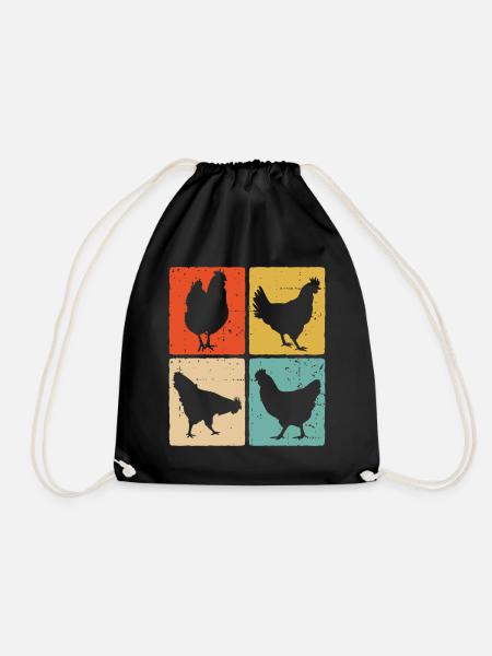 Hühner Bauer Landwirt Huhn Hahn - Turnbeutel - Schwarz