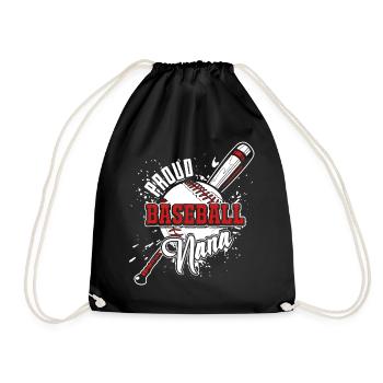 Proud Baseball Nana - Drawstring Bag - black - Front