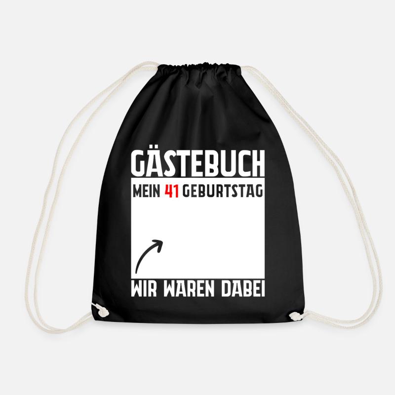 Gästebuch Mein 41. Geburtstag 41 Jahre Geschenk - Turnbeutel - Schwarz