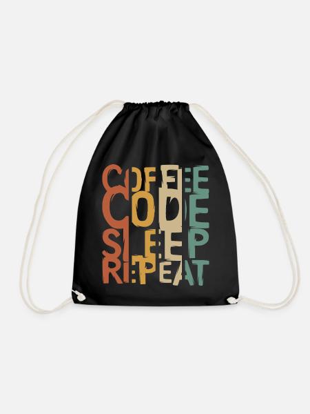 Coffee Code Sleep Repeat – Conception pour les développeurs - Sac de sport léger - noir