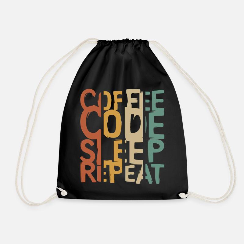 Coffee Code Sleep Repeat – Conception pour les développeurs - Sac de sport léger - noir
