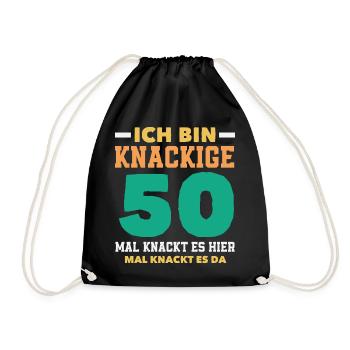 Lustiges 50. Geburtstag Geburtstagsshirt Geschenk - Turnbeutel - Schwarz - Vorne