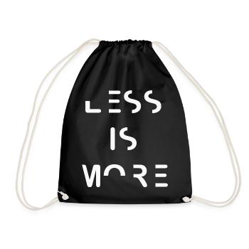 Less is more - Conception typographique minimaliste - Sac de sport léger - noir - Devant