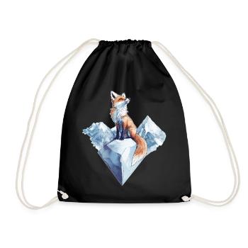 Fuchs Wintermotiv - Turnbeutel - Schwarz - Vorne