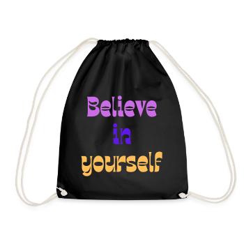 Believe in Yourself Retro Gradient - Drawstring Bag - black - Front