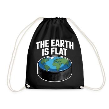 Eishockey Spruch Erde Scheibe Puck  - Drawstring Bag - black - Front