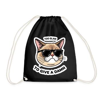 Trop Glam Chat Autocollant Cool Design - Sac de sport léger - noir - Devant