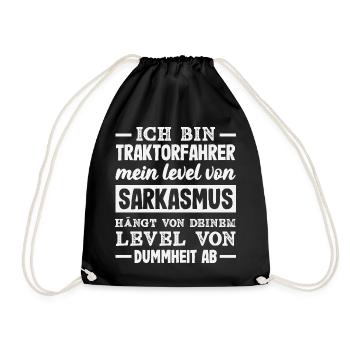 Cadeau drôle de conducteur de tracteur - Sac de sport léger - noir - Devant