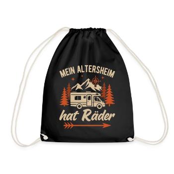 Camping Grandpa Camper Pensioner Motorhome Retirement - Drawstring Bag - black - Front