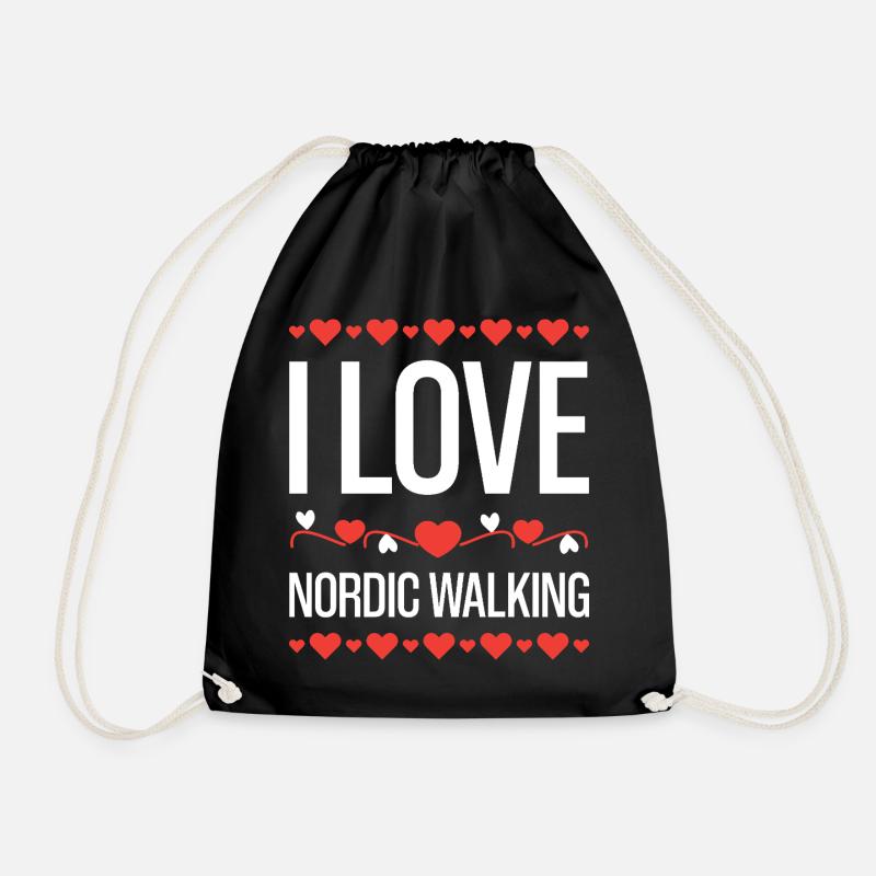 I Love Nordic Walking - Turnbeutel - Schwarz