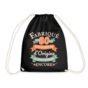 Made 80 Years Ago Genuine Parts - Drawstring Bag - black - Front