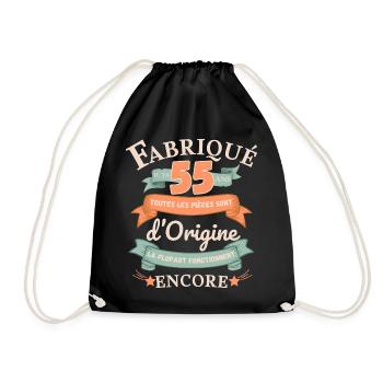 Made 55 Years Ago Original Parts - Drawstring Bag - black - Front