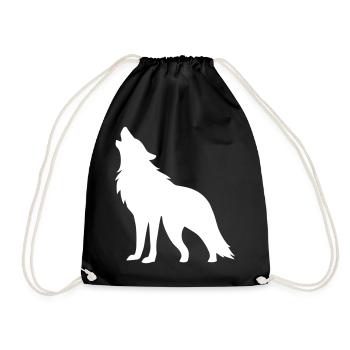 Wolf Silhouette - Turnbeutel - Schwarz - Vorne