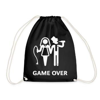 Fin de la partie (enterrement de vie de garçon / Marié / Fouet / Bière / W) - Sac de sport léger - noir - Devant