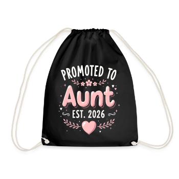 Tante 2026 Tante 2026 Befördert zu Tante 2026 - Turnbeutel - Schwarz - Vorne