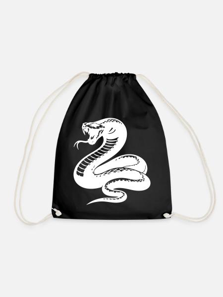 Schlange Python Silhouette - Turnbeutel - Schwarz