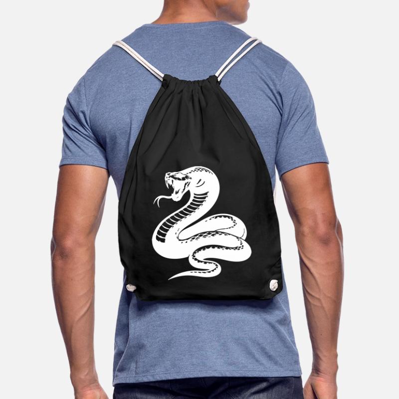 Snake Python Silhouette Drawstring Bag