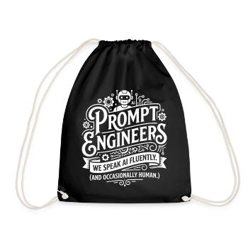 Prompt Engineers: Wir sprechen AI fließend - Turnbeutel - Schwarz - Vorne