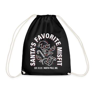 Santa’s Favorite Little Misfit Reindeer - Turnbeutel - Schwarz - Vorne
