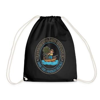 Deep Sea Line Unangler Patch - Drawstring Bag - black - Front