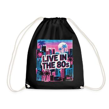 80s Retro Vintage Party - Drawstring Bag - black - Front