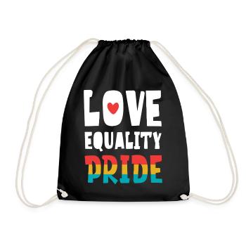 LGBTQ Pride Month - Love. Equality. Pride - Drawstring Bag - black - Front