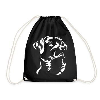 Labrador Kopf "Black Edition" - Turnbeutel - Schwarz - Vorne