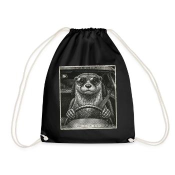Otter Flashed - Drawstring Bag - black - Front