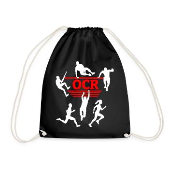 OCR Rot – Design der Hindernissilhouette - Turnbeutel - Schwarz - Vorne
