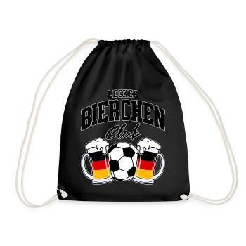 Lecker Bierchen Club Fußball Deutschland - Turnbeutel - Schwarz - Vorne
