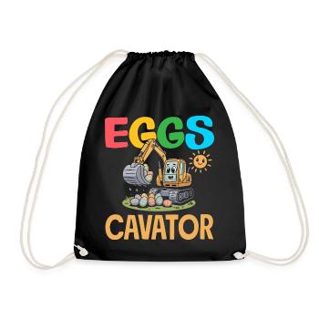 Joyeuse Pâques, douce chasse aux œufs du lapin, œufs de Pâques - Sac de sport léger - noir - Devant