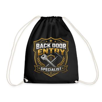 Backdoor Entry Specialist – Funny Men - Drawstring Bag - black - Front