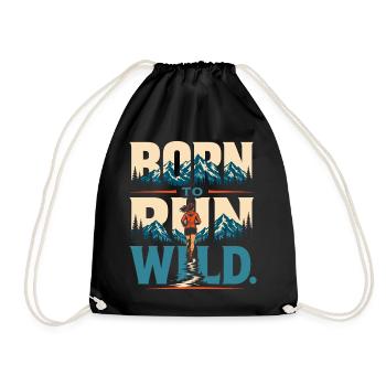 Trailrunning – Geboren, um wild zu laufen - Turnbeutel - Schwarz - Vorne