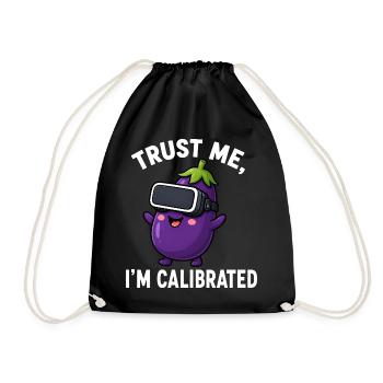 Eggplant Comic Saying Gamer Cartoon - Drawstring Bag - black - Front