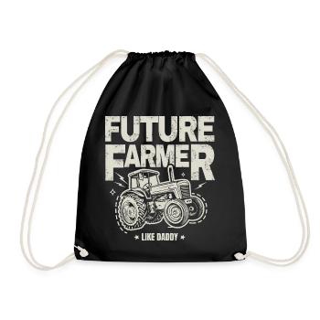 Zukünftiger Farmer Baby Tractor Vintage Dad - Turnbeutel - Schwarz - Vorne