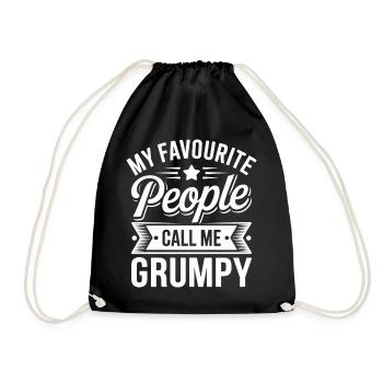 Mein Lieblingsvolk nennt mich Grumpy - Turnbeutel - Schwarz - Vorne
