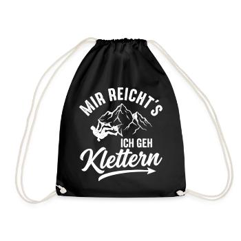 Klettern Berge Outdoor Kletterer Lustiger Spruch - Turnbeutel - Schwarz - Vorne