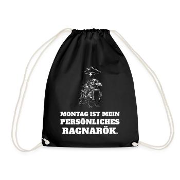 Montag ist mein persönliches Ragnarök – lustig - Turnbeutel - Schwarz - Vorne