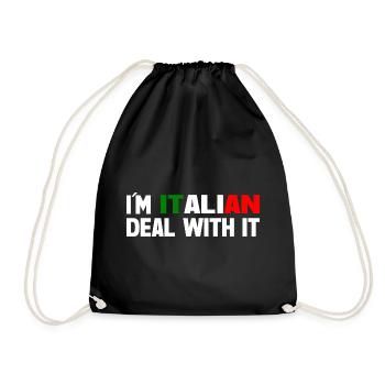 I´m italian deal with it - Turnbeutel - Schwarz - Vorne