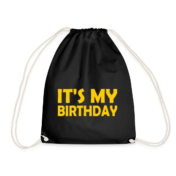 Its my birthday - Drawstring Bag - black - Front