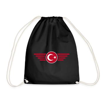 Türkiye Turquie Turquie Ailes et croissant de lune - Sac de sport léger - noir - Devant