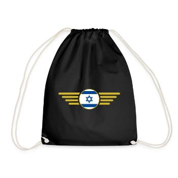 I Love Israel Elegance Style Design T-Shirt - Drawstring Bag - black - Front